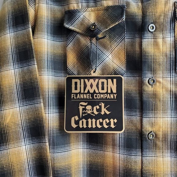 Dixxon Flannel CO FXCK CANCER Men's Flannel Shirt - LTall - Picture 4 of 10